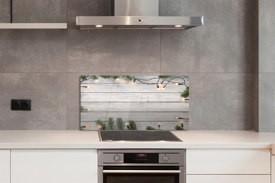 Painel de vidro Galhos de lâmpada de madeira