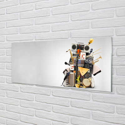 Painel de vidro Ukulele com microfone de rádio