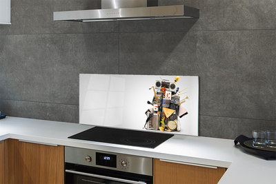 Painel de vidro Ukulele com microfone de rádio