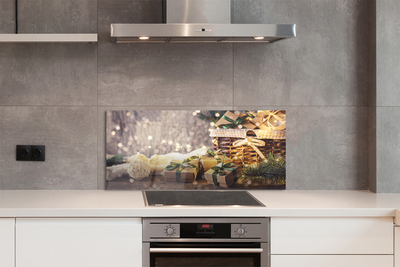 Painel de vidro Presentes galhos enfeites