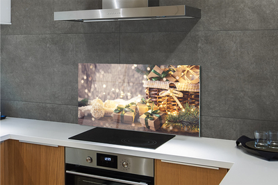 Painel de vidro Presentes galhos enfeites