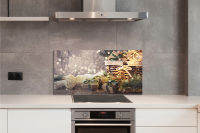 Painel de vidro Presentes galhos enfeites