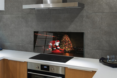 Painel de vidro Árvores de Natal presentes decorações Papai Noel