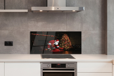 Painel de vidro Árvores de Natal presentes decorações Papai Noel