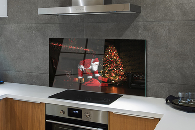 Painel de vidro Árvores de Natal presentes decorações Papai Noel