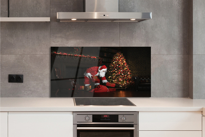 Painel de vidro Árvores de Natal presentes decorações Papai Noel