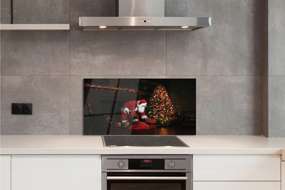 Painel de vidro Árvores de Natal presentes decorações Papai Noel