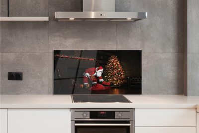 Painel de vidro Árvores de Natal presentes decorações Papai Noel