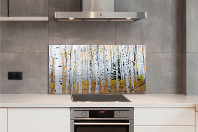 Painel de vidro Bétula de outono