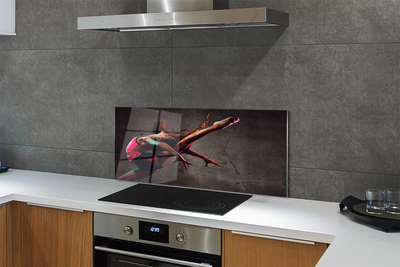 Painel de vidro Mulher fazendo espacate