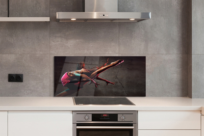 Painel de vidro Mulher fazendo espacate