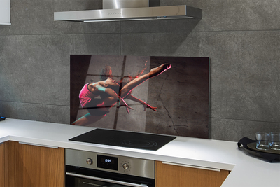 Painel de vidro Mulher fazendo espacate