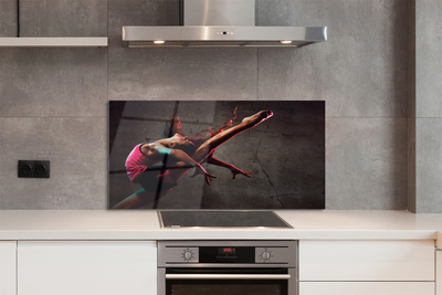 Painel de vidro Mulher fazendo espacate