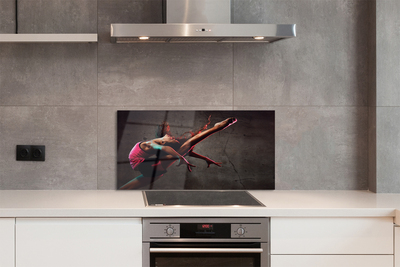 Painel de vidro Mulher fazendo espacate