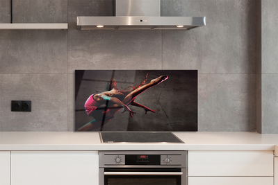 Painel de vidro Mulher fazendo espacate