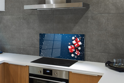 Painel de vidro Presentes enfeites de neve