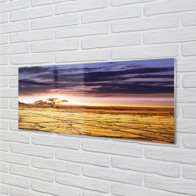 Painel de vidro Nuvens árvores céu