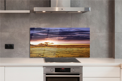 Painel de vidro Nuvens árvores céu