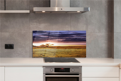 Painel de vidro Nuvens árvores céu