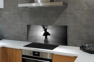 Painel de vidro Bailarina em fundo cinza