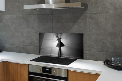 Painel de vidro Bailarina em fundo cinza