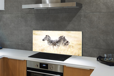 Painel de vidro Campo de zebras