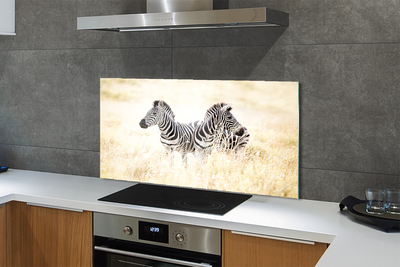 Painel de vidro Campo de zebras