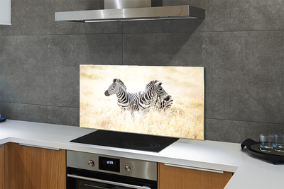 Painel de vidro Campo de zebras