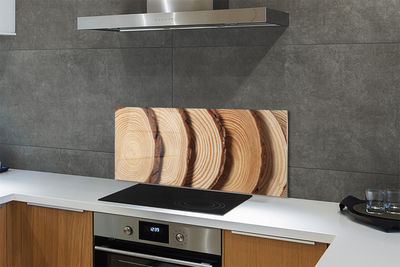 Painel de vidro Fatias de grãos de madeira