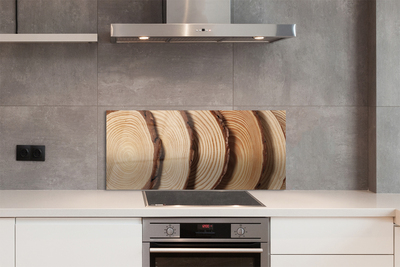 Painel de vidro Fatias de grãos de madeira