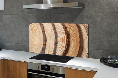 Painel de vidro Fatias de grãos de madeira