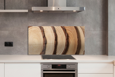 Painel de vidro Fatias de grãos de madeira