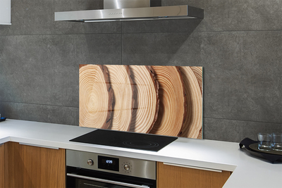 Painel de vidro Fatias de grãos de madeira