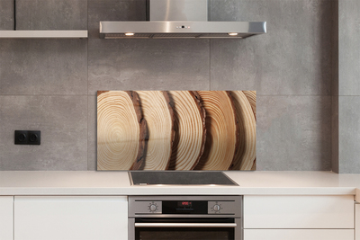 Painel de vidro Fatias de grãos de madeira