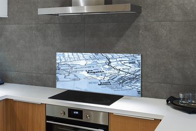 Painel de vidro Mapa da cidade