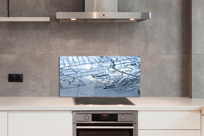 Painel de vidro Mapa da cidade