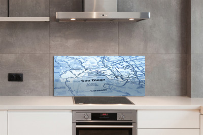 Painel de vidro Mapa da cidade