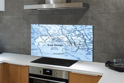 Painel de vidro Mapa da cidade