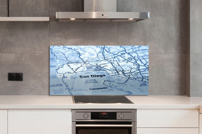 Painel de vidro Mapa da cidade