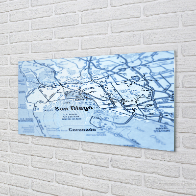 Painel de vidro Mapa da cidade
