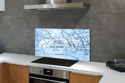 Painel de vidro Mapa da cidade