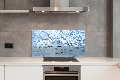 Painel de vidro Mapa da cidade