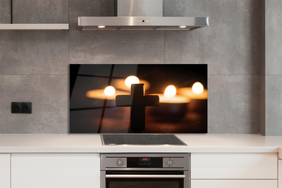 Painel de vidro Cruz de vela