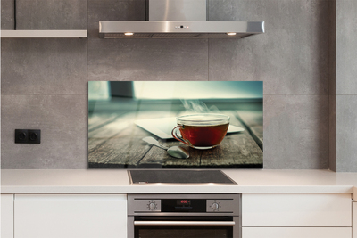 Painel de vidro Colher de chá quente