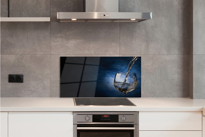 Painel de vidro Um copo de vinho branco