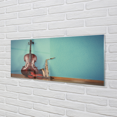 Painel de vidro trompete violino