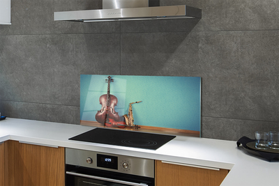 Painel de vidro trompete violino