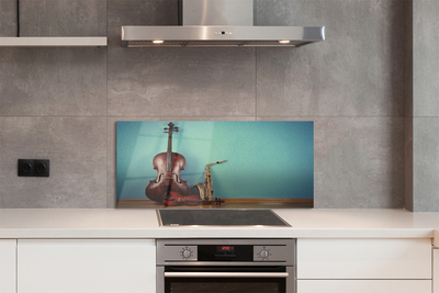 Painel de vidro trompete violino