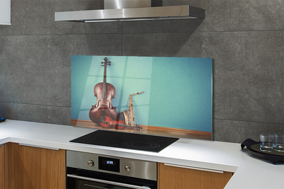 Painel de vidro trompete violino