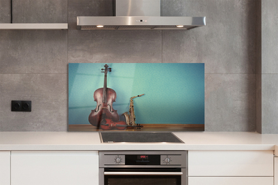 Painel de vidro trompete violino